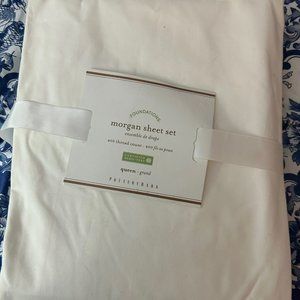 BRAND NEW POTTERY BARN SHEET SET 400 thread count White Queen FREE SHIPPING